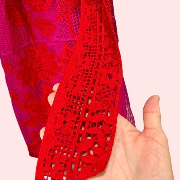 Farm Rio Guipuire Bicolor Maxi Dress, L - Picture 6 of 9